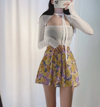 Charming Bolero Cardigan Halter Neck Nashi Set