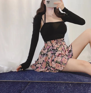 Charming Bolero Cardigan Halter Neck Nashi Set