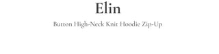 Erin avant-fit high-neck button hooded wool knit zip-up cardigan