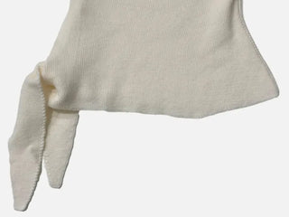 Ayuki's sexy glam fit waist ribbon off-shoulder collar neck ribbed knit
