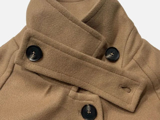 Yukima high neck buckle collar neck two-way belt half coat