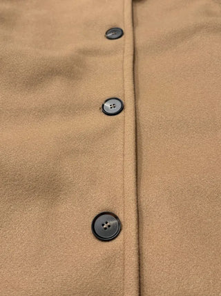 Yukima high neck buckle collar neck two-way belt half coat