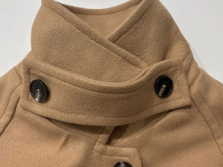 Yukima high neck buckle collar neck two-way belt half coat