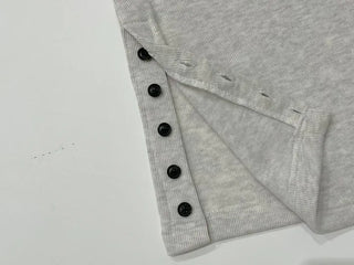 Winter Fleet Ribbon One-Shoulder Two-Color Button Team Frill Lace Fleece Glam Fit Knit T-Shirt