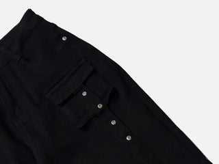 Lift Pocket Strap Bootcut Black Cargo Pants