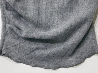 Roseni Glamfit Shoulder Ribbon Strap Drape Shirring Off-Shoulder Nashi Knit