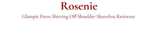 Roseni Glamfit Shoulder Ribbon Strap Drape Shirring Off-Shoulder Nashi Knit