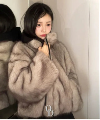 Liden Eco Fur Collar Jacket Coat