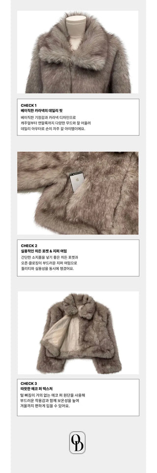 Liden Eco Fur Collar Jacket Coat