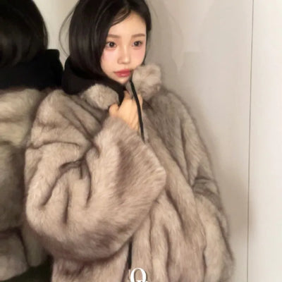 Liden Eco Fur Collar Jacket Coat