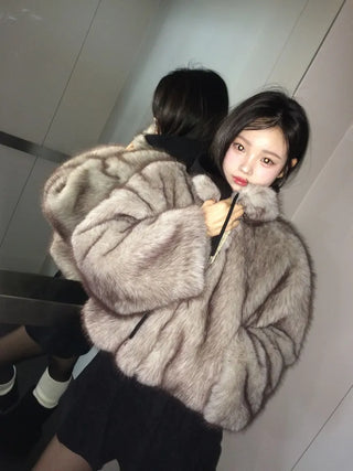 Liden Eco Fur Collar Jacket Coat