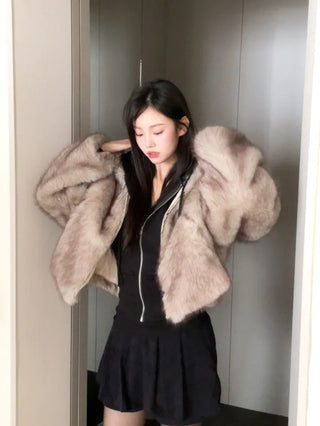 Liden Eco Fur Collar Jacket Coat