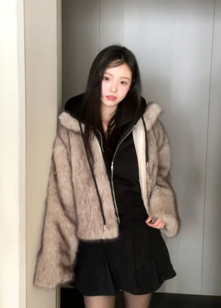 Liden Eco Fur Collar Jacket Coat