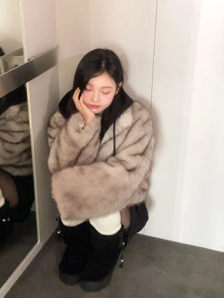 Liden Eco Fur Collar Jacket Coat
