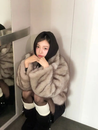 Liden Eco Fur Collar Jacket Coat
