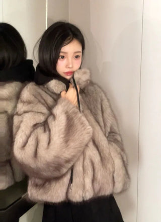 Liden Eco Fur Collar Jacket Coat