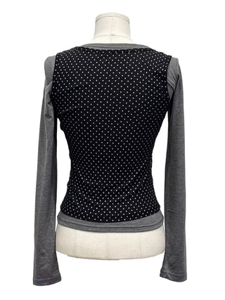 Romini Dot Bustier Sleeveless Long Sleeve T-shirt Layered Set
