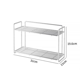 Stainless steel silver two-tier slim storage rack spice rack perfume storage