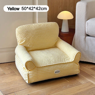 Checkered pattern small pet sofa for dogs and cats pet bed pet supplies pet cushion washable.