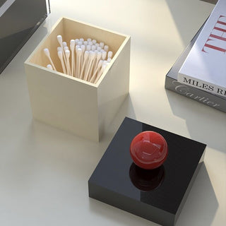 Pearl Lidded Cosmetic Cube Case  Small Item Storage