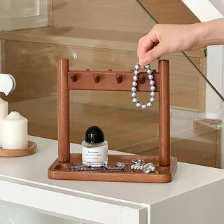 Natural Wood Accessory Key Stand Tray Storage Small Item Holder