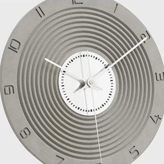 Matte Gray Mirror Round Clock  Wall Clock