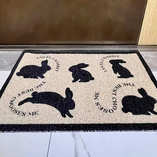 Rabbit pattern entrance mat 50 x 80 cm mud-removing mat