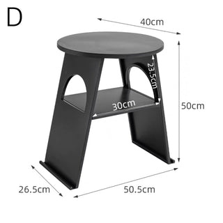 Round Open Storage Iron Side Table  Magazine Rack