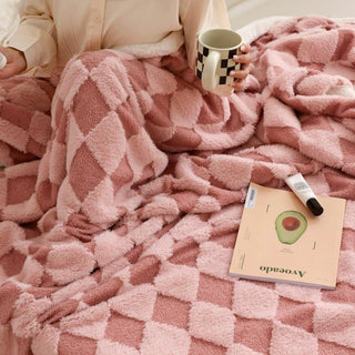 Argyle pattern blanket single size 150 x 200 cm blanket for protection against air conditioning.