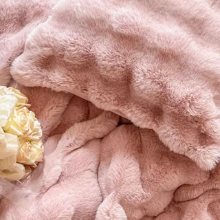 Pink fluffy soft duvet cover set bed cover bedding cover