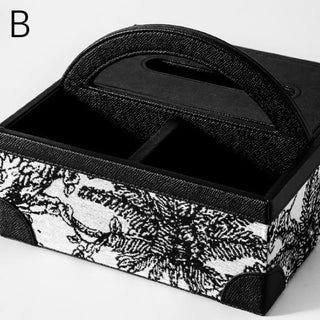 Leather Jacquard Multifunctional Tissue Case   Remote Control Storage Small Item Holder