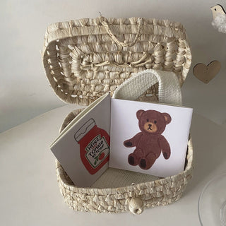 Picnic basket with lid storage basket bag