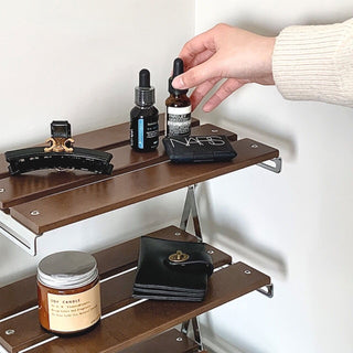 Folding Wood Three-Tier Storage Display Rack