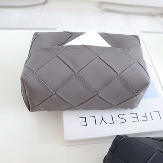 Braided-look faux leather simple tissue cover