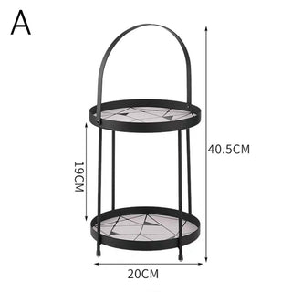 Two-tier round display rackin  storage