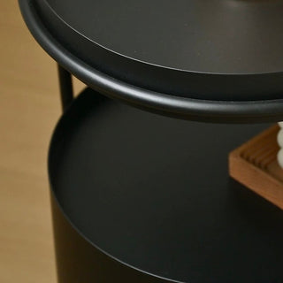 Castered Oval Iron Open Storage Side Table