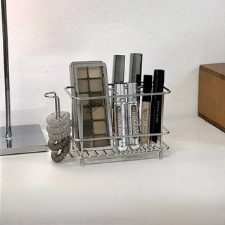 Stainless Steel Silver Multi-Stand Storage with Cup Holder