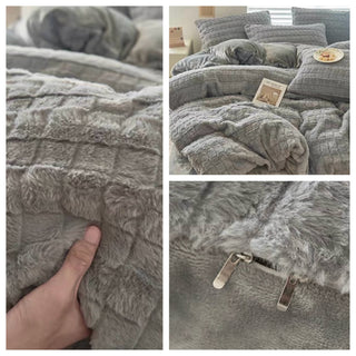 FauxFur Thick Milk Velvet Duvet Cover Set  Bed Cover Bedding Cover