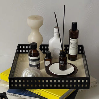 Monochrome Acrylic Square Perforated Tray