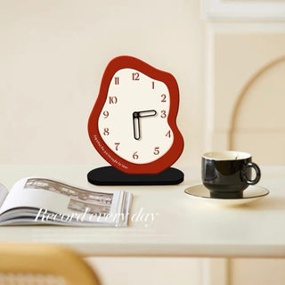 Irregular Wave Bicolor Clock  Table Clock