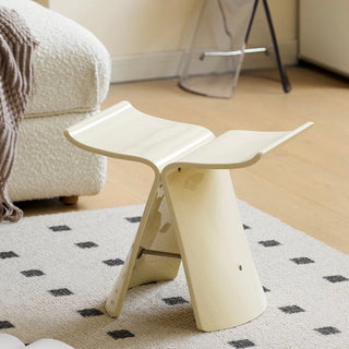 Cream Color Butterfly Stool Side Table Chair