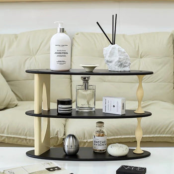 Retro Asymmetrical Design Three-Tier Storage Display Rack