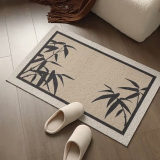 Bamboo Leaf Pattern Entrance Mat  50 x 80 cm Mud Removal Mat