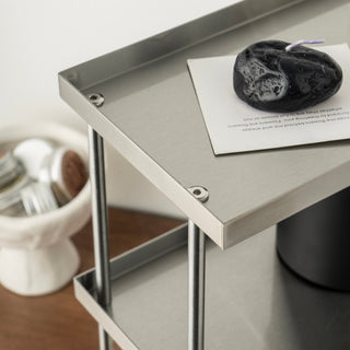 Stainless steel silver simple three-tier display rack cosmetic storage