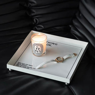 Legged Monotone Square Iron Storage Tray