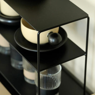 Iron Simple Three-Tier Display Rack Black