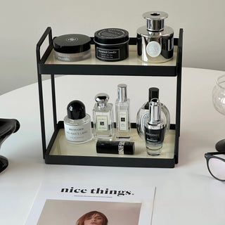 Black Frame Two-Tier Storage Display Rack