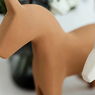 Set of 2  Horse Motif Wood Ornament Figurine