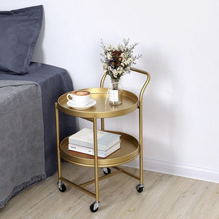 Gold Castered Tier Tray Wagon Storage Cart