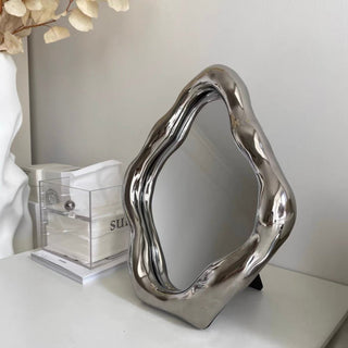 Silver nuance frame mirror tabletop or wall-mounted mirror.